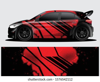 Vector gráfico de cierre de camión de rally, fondo abstracto