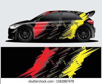 car wrap vector designs with abstract grunge background for vehicle branding