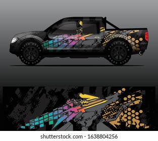 car wrap vector designs with abstract grunge background for vehicle branding