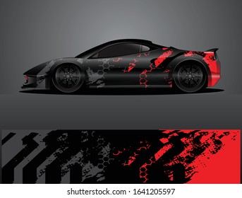 car wrap vector designs with abstract grunge background for vehicle branding