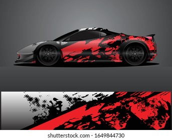 car wrap vector designs with abstract grunge background for vehicle branding