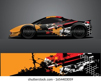 car wrap vector designs with abstract grunge background for vehicle branding
