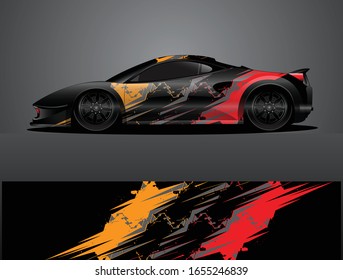 car wrap vector designs with abstract grunge background for vehicle branding