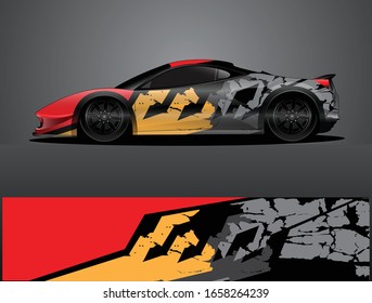 car wrap vector designs with abstract grunge background for vehicle branding