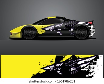 car wrap vector designs with abstract grunge background for vehicle branding