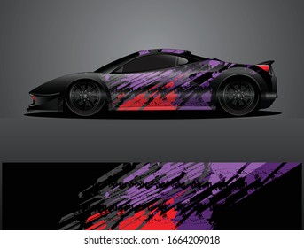 car wrap vector designs with abstract grunge background for vehicle branding