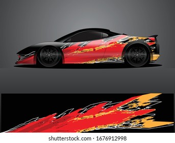 car wrap vector designs with abstract grunge background for vehicle branding