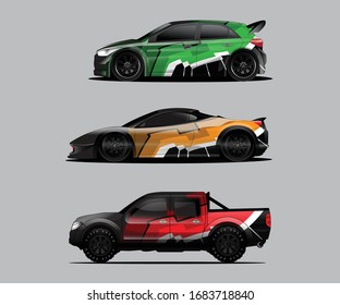 car wrap vector designs with abstract grunge background for vehicle branding