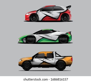 car wrap vector designs with abstract grunge background for vehicle branding