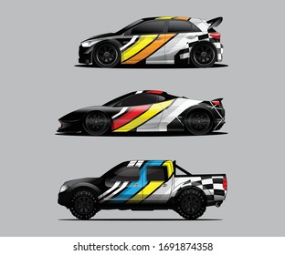 car wrap vector designs with abstract grunge background for vehicle branding