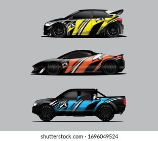 Car-decal-Grafikpackung, Vektorillustration-Paket, abstrakter Hintergrund