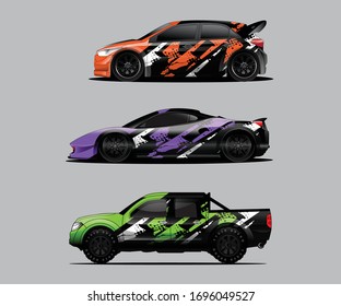 car wrap vector designs with abstract grunge background for vehicle branding