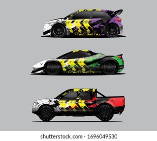 Car-decal-Grafikpackung, Vektorillustration-Paket, abstrakter Hintergrund