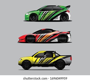 car wrap vector designs with abstract grunge background for vehicle branding