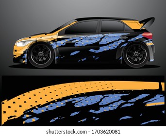 Rally Car decal Grafik Wrap Vektorillustration, abstrakter Hintergrund