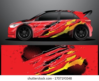 Rally Car decal Grafik Wrap Vektorillustration, abstrakter Hintergrund