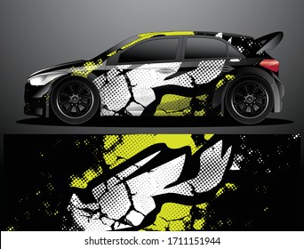 Vector gráfico de cierre de camión de rally, fondo abstracto