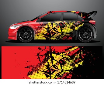 Rally Car decal Grafik Wrap Vektorillustration, abstrakter Hintergrund
