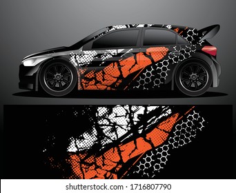 car wrap vector designs with abstract grunge background for vehicle branding