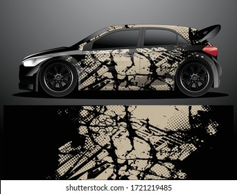 car wrap vector designs with abstract grunge background for vehicle branding