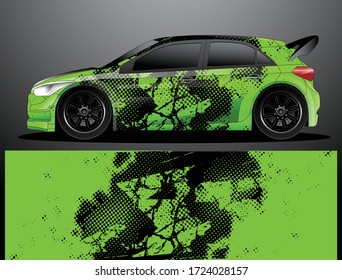 Vector gráfico de cierre de camión de rally, fondo abstracto