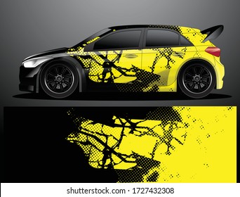 Rally car decal vector de ajuste gráfico, fondo abstracto