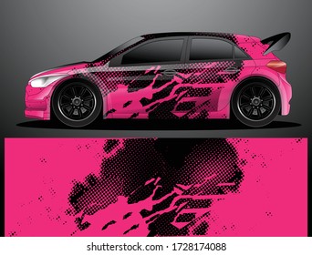 Rally car decal vector de ajuste gráfico, fondo abstracto