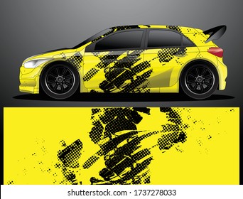 Rally car decal vector de ajuste gráfico, fondo abstracto