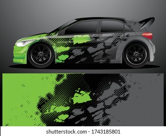 Rally car decal vector de ajuste gráfico, fondo abstracto