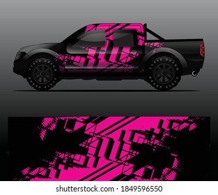 Vector de ajuste gráfico de calcomanías de camiones, fondo abstracto