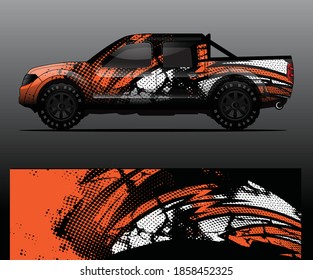 Vector de ajuste gráfico de calcomanías de camiones, fondo abstracto