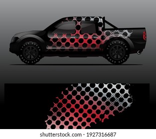 Vector de ajuste gráfico de calcomanías de camiones, fondo abstracto