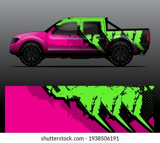 Vector de ajuste gráfico de calcomanías de camiones, fondo abstracto