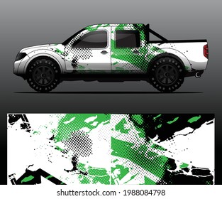 Vector de ajuste gráfico de calcomanías de camiones, fondo abstracto