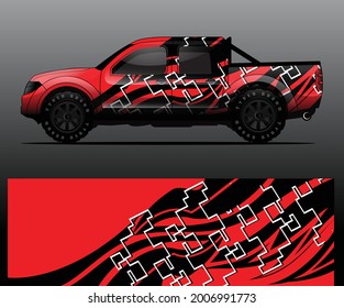 Vector de ajuste gráfico de calcomanías de camiones, fondo abstracto