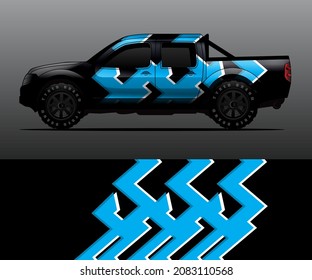 Vector de ajuste gráfico de calcomanías de camiones, fondo abstracto