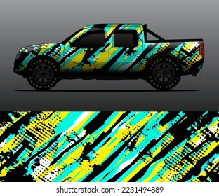 car wrap vector designs with abstract grunge background for vehicle branding