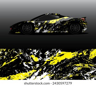 car wrap vector designs with abstract grunge background for vehicle branding