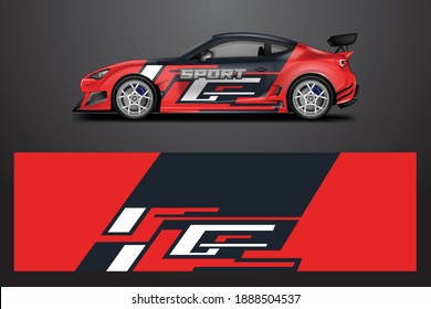 Car Wrap Vector Designs , Livery Background , Red Racing Decal