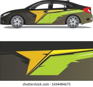 Car wrap vector designs. modern lineart livery for vehicle vinyl branding background - vector