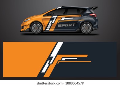Diseños de vectores de ajuste de coche , Fondo de riego naranja , Banda de decantación de carreras