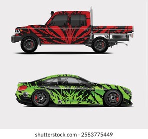 Car wrap vector graphic abstract, or vehicle sport car