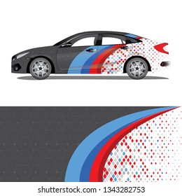 Car wrap vector stock with a polygon pattern graphic design, file is editable and ready to print