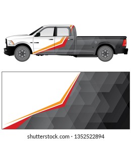 Car wrap vector stock with a red orangeg stripe graphic design. file is editable and ready to print svg