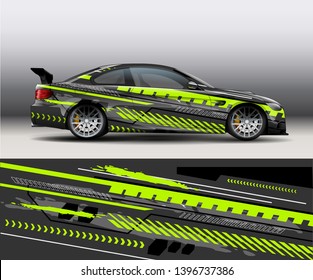 Car wrap vinyl design vector, Graphic abstract stripe racing background designs for vehicle, rally, race, adventure and car racing livery. - Vector - eps 10