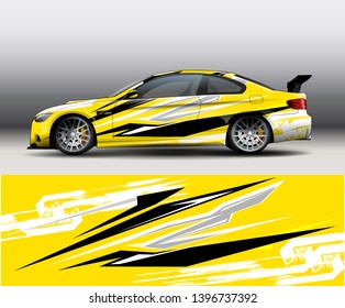Car wrap vinyl design vector, Graphic abstract stripe racing background designs for vehicle, rally, race, adventure and car racing livery. - Vector - eps 10