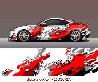 Car wrap vinyl racing decal ornament. Abstract geometric splash sport background design print template. Vector illustration.