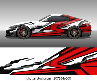 Car wrap vinyl racing decal ornament. Abstract geometric stripes sport background design print template. Vector illustration.