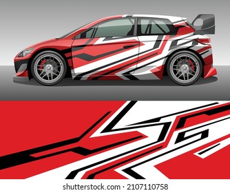 Car wrap vinyl racing decal ornament. Abstract geometric striped sport background design print template. Vector illustration.