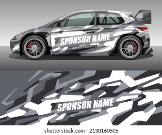 Car wrap vinyl racing decal ornament. Abstract geometric camouflage sport background design print template. Vector illustration.